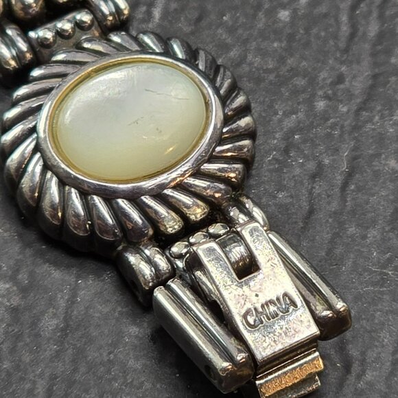 Vintage Gemstone Silver-Tone Womens Watch By Gem Time 7.25" JJ4160 - Picture 9 of 11